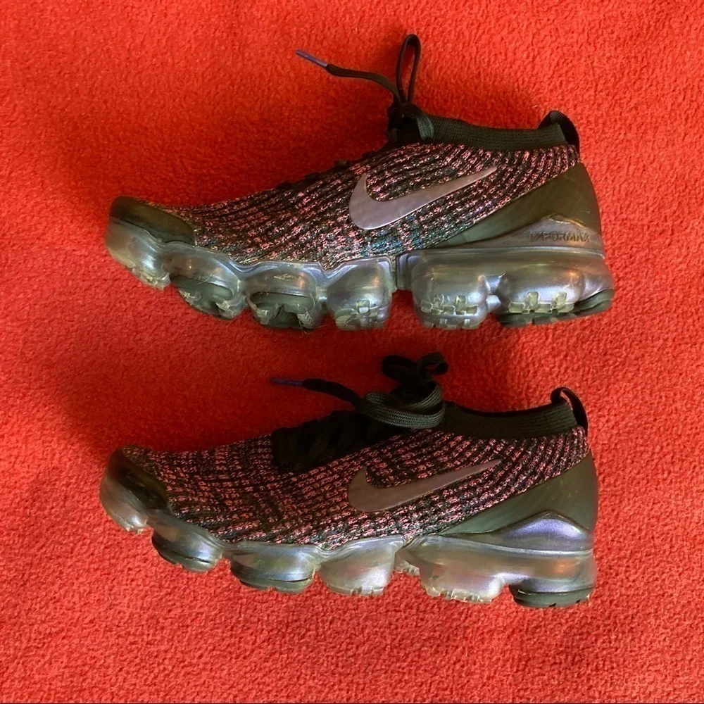 NIKE Air Sz 8 VaporMax Flyknit 3 Throwback Future Sneakers - Picture 6 of 11